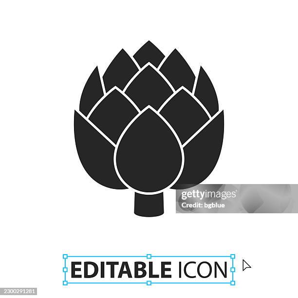 artichoke - editable icon on white background - artichoke simple stock illustrations