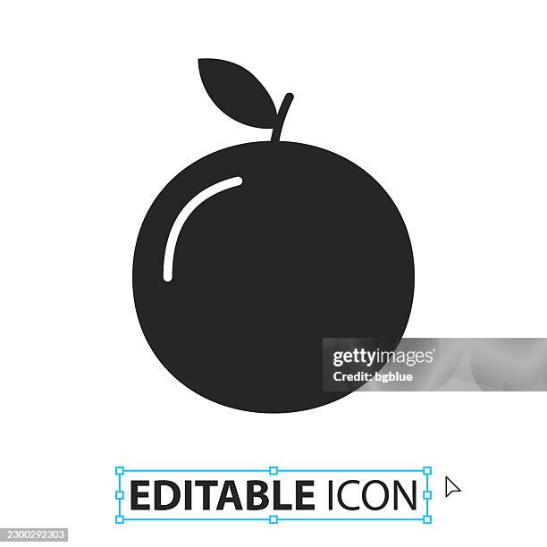 orange - editable icon on white background - nectarine stock illustrations