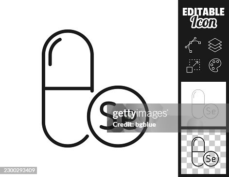Selenium capsule. Icon for design. Easily editable Selenium capsule. Icon for design. Easily editable