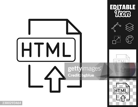 HTML file upload. Icon for design. Easily editable HTML file upload. Icon for design. Easily editable