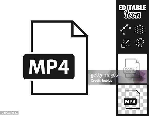 mp4 file. icon for design. easily editable - cloud storage animation stock illustrations