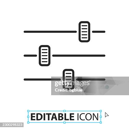 Control panel - settings - Line editable icon on white background Control panel - settings - Line editable icon on white background
