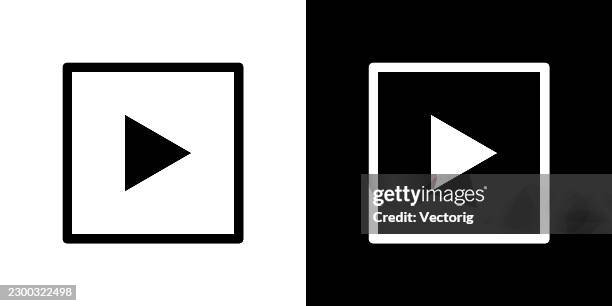play button icon light dark mode variations - play button transparent background stock illustrations