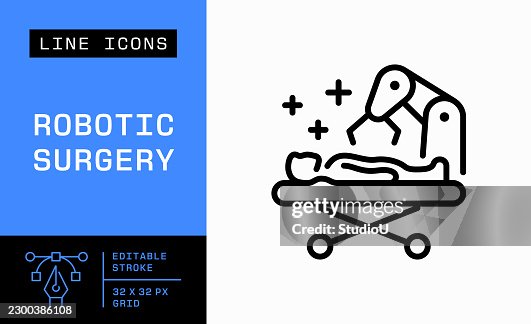 Robotic Surgery Editable Stroke Vector Icon Robotic Surgery Editable Stroke Vector Icon