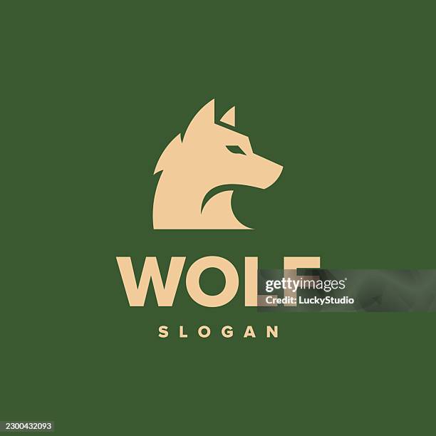 elegant head wolf logo design inspiration stock illustration - wolf howling logo stock illustrations