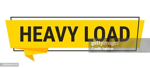 heavy load - yellow speech bubble on white background - holding chat bubble stock illustrations