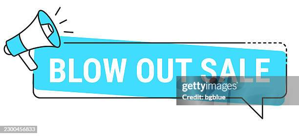 blow out sale - speech bubble and megaphone on white background - professionals talking outside stock illustrations