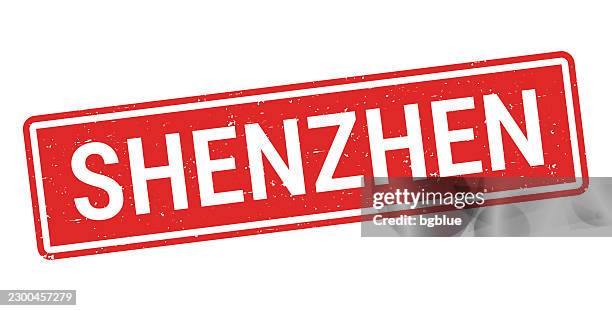 shenzhen - red rubber stamp on white background - shenzhen stock illustrations