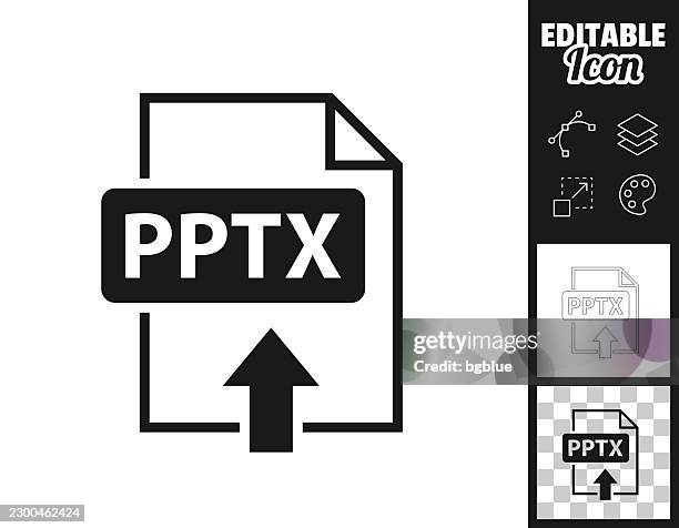 pptx file upload. icon for design. easily editable - cloud security stock illustrations