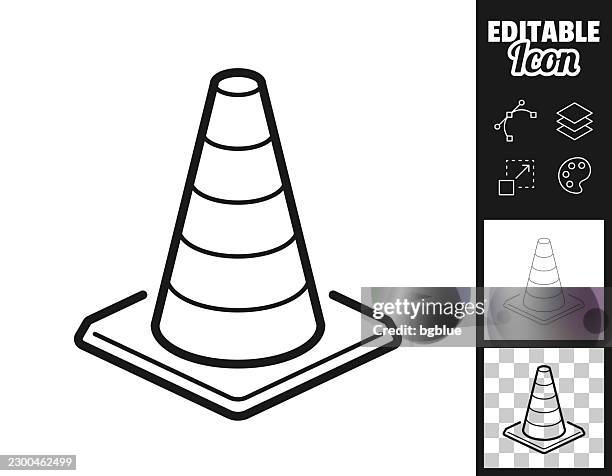 traffic cone. icon for design. easily editable - safety first stock illustrations