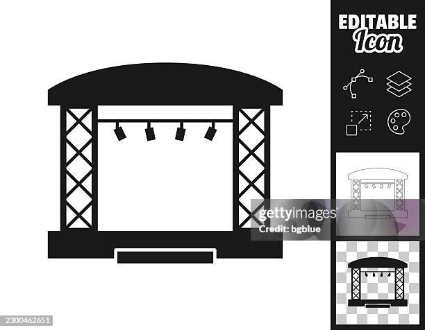 concert stage. icon for design. easily editable - bandstand stock illustrations