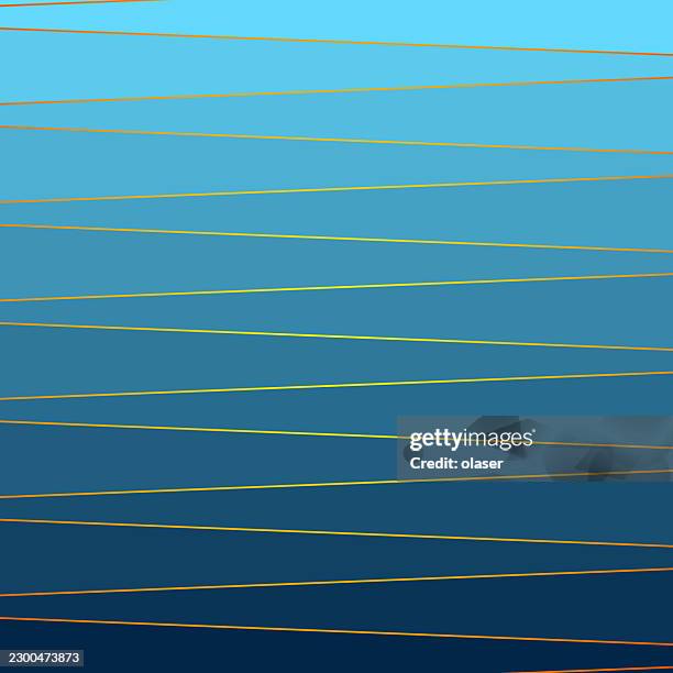 blue gradient background with thin orange and yellow diagonal lines stretching across a smooth, minimalist surface, creating a clean modern graphic composition. - green screen background stock illustrations