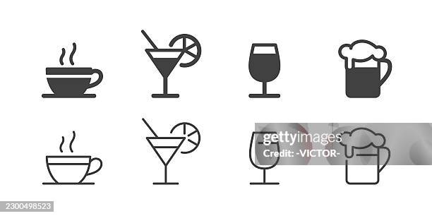restaurant and drink - illustration icons - chef logo stock illustrations