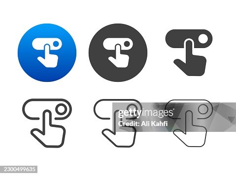 Toggle Switch icons. Editable stroke. Line and glyph solid style series icons Toggle Switch icons. Editable stroke. Line and glyph solid style series icons