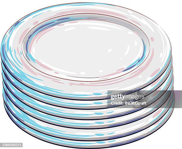 plates - restaurant empty plate stock illustrations