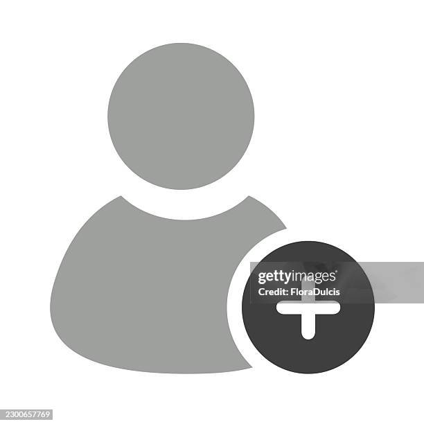 add account icon with user profile and plus symbol - computer key board stock illustrations