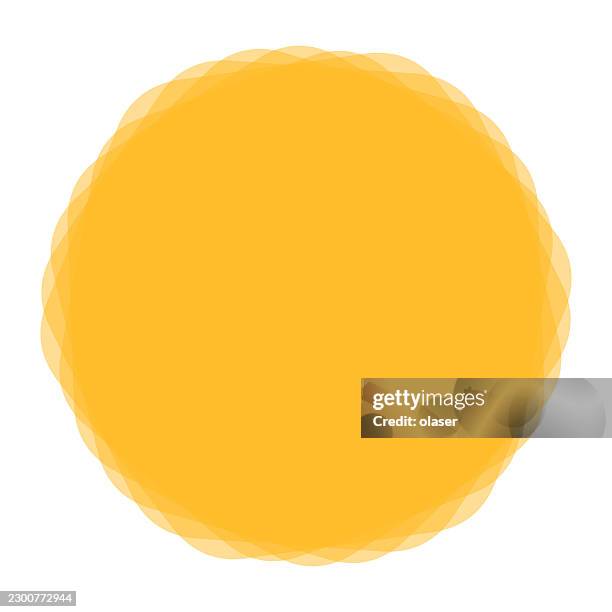a bright golden-yellow circular shape with soft overlapping edges sits centered on a clean white background. - amber stock illustrations