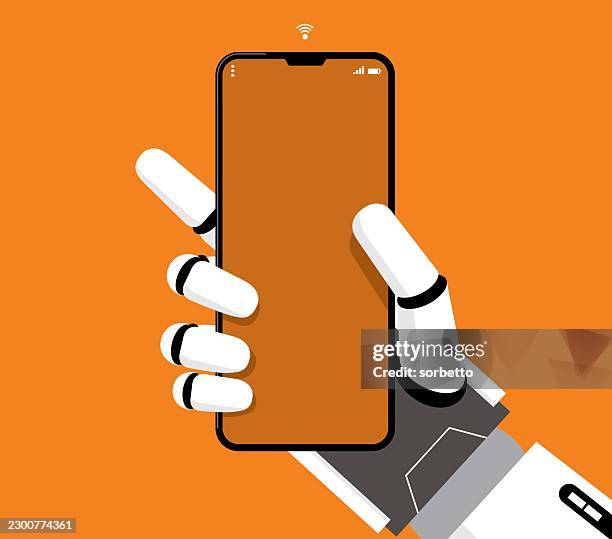 chatting with chat bot on smartphone - iphone text message screen stock illustrations