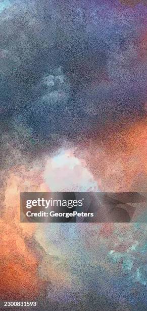 soft mezzotint vector of dramatic cloudscape from above - narrow focus stock illustrations