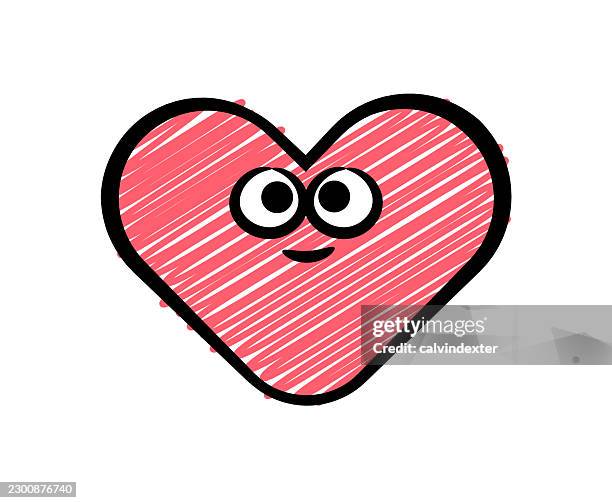 happy heart shape emoji scribble doodle style - customer feedback stock illustrations