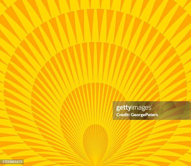 op art radiating light beams pattern and concentric circles - vortex tunnel stock illustrations