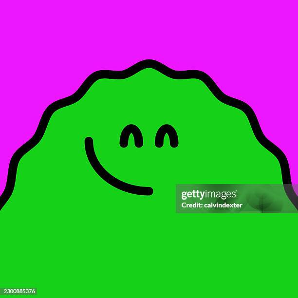 happy smiling emoji wave shape body - smooth face stock illustrations