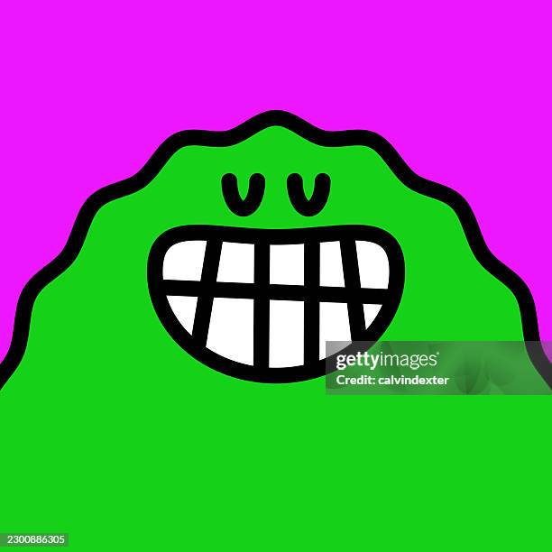 happy smiling emoji wave shape body - smooth face stock illustrations