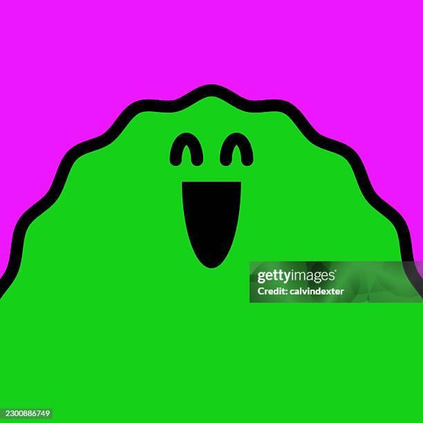 happy smiling emoji wave shape body - smooth face stock illustrations