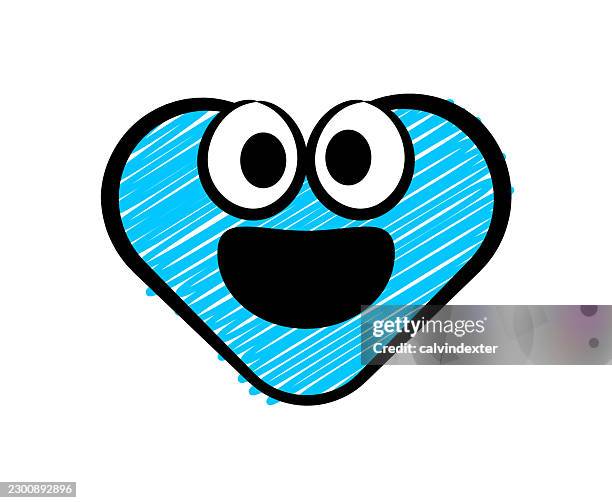 happy heart shape emoji scribble doodle style - customer feedback stock illustrations