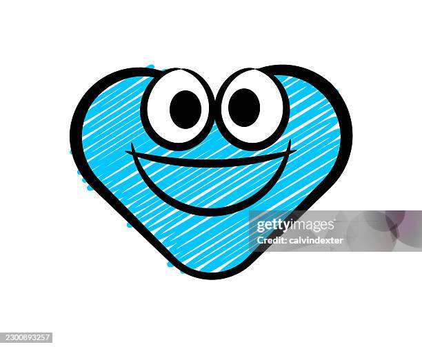 happy heart shape emoji scribble doodle style - customer feedback stock illustrations
