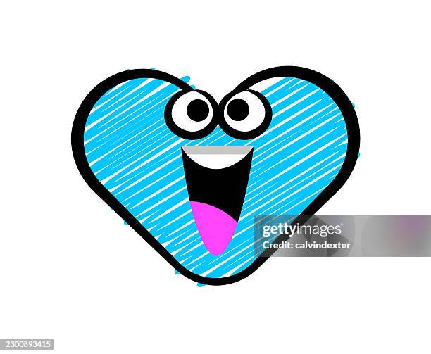 happy heart shape emoji scribble doodle style - customer feedback stock illustrations