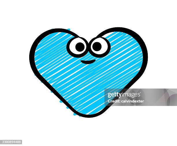 happy heart shape emoji scribble doodle style - customer feedback stock illustrations
