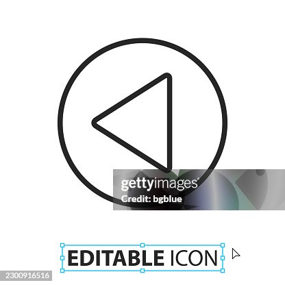 Previous button - Line editable icon on white background Previous button - Line editable icon on white background