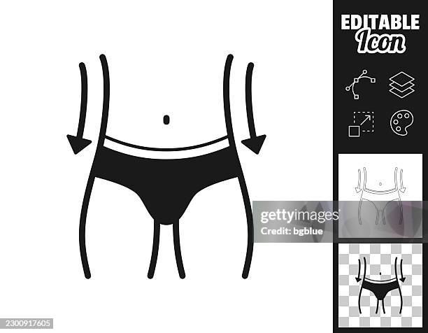 hip slimming. icon for design. easily editable - mold stock illustrations