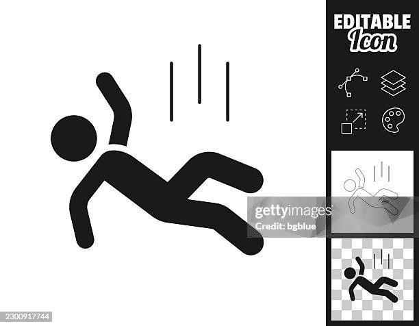 falling person. icon for design. easily editable - fall prevention stock illustrations