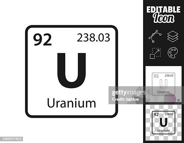 u - uranium chemical element. icon for design. easily editable - uranium element stock illustrations