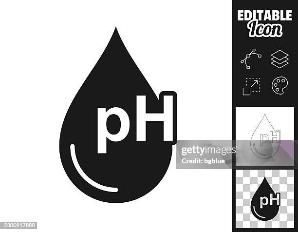 water drop with ph. icon for design. easily editable - environmental science stock illustrations