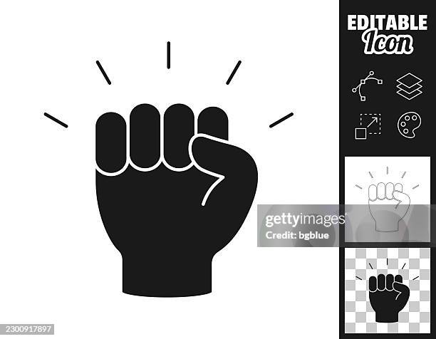 raised fist. icon for design. easily editable - allyship stock illustrations