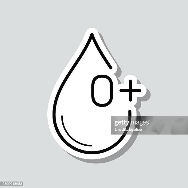 o positive blood type. icon sticker on gray background - antibody testing stock illustrations