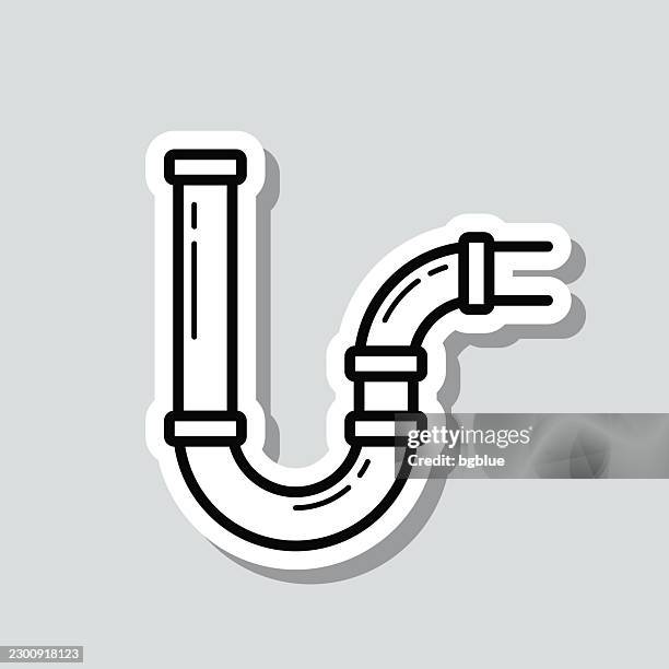 drain pipe. icon sticker on gray background - laundry room vector stock illustrations
