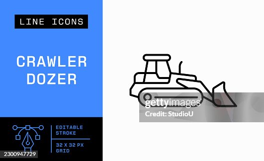 Tracked Loader Editable Stroke Line Icon Tracked Loader Editable Stroke Line Icon