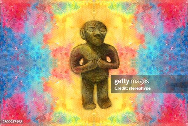 stone man figurine - seismology stock illustrations