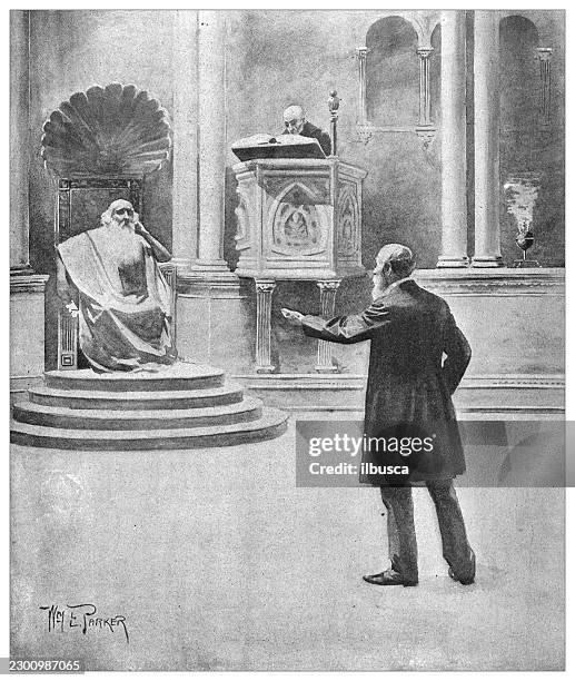 st. peter disbarring a lawyer - archbishop stock illustrations