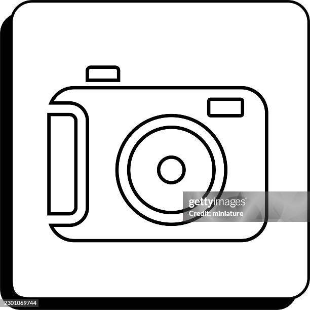 camera icon - mm monogram stock illustrations