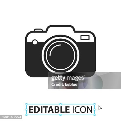 Camera - Editable icon on white background Camera - Editable icon on white background