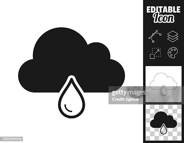 rain cloud. icon for design. easily editable - cloud png stock illustrations