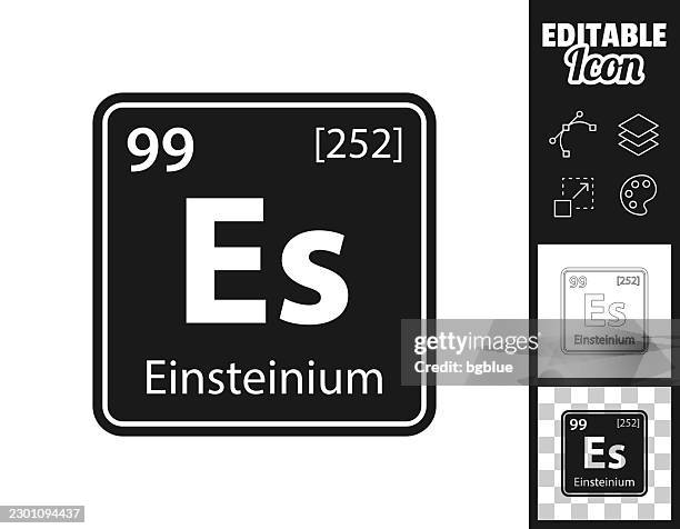 es - einsteinium chemical element. icon for design. easily editable - science museum stock illustrations