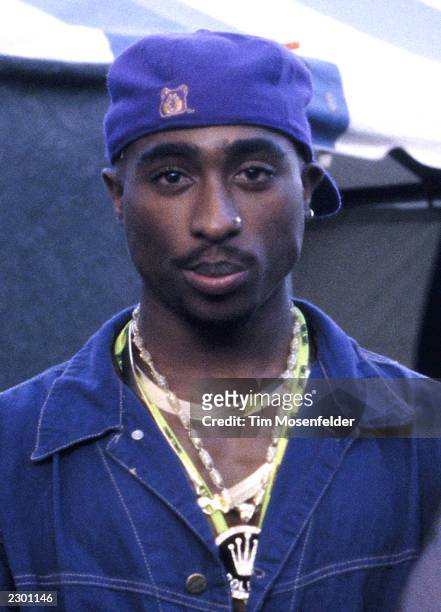 Tupac Shakur backstage at KMEL Summer Jam 1992 at Shoreline Amphitheater in Mountain View CA on August 1st, 1992. Image By: Tim...