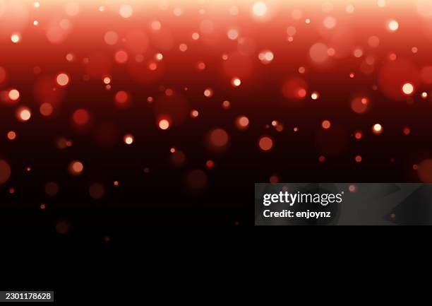 red sparkling christmas blurry lights header gradient background - string lights on black stock illustrations
