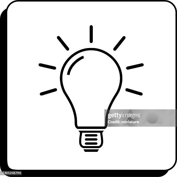 light bulb icon - electrical wire white background stock illustrations